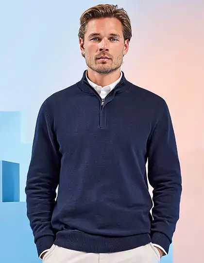 Men´s Cotton Blend 1/4 Zip Sweater – Artikelnummer AQ048