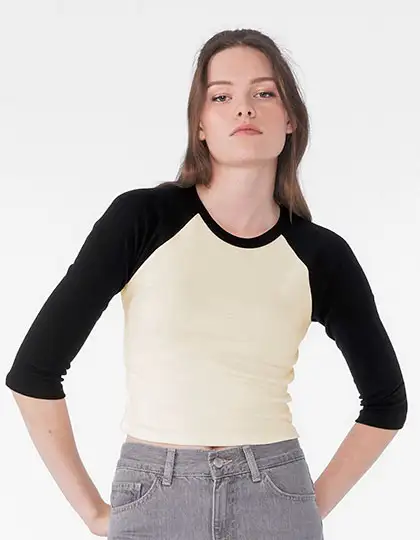 Women´s Micro Rib 3/4 Raglan Baby Tee – Artikelnummer BL1200