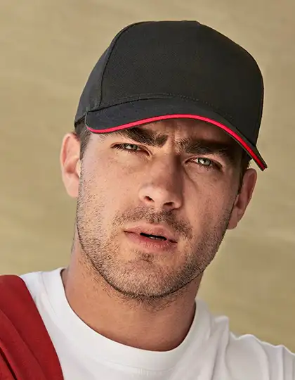 EarthAware® Classic Organic Cotton 5 Panel Cap - Sandwich Peak – Artikelnummer CB825C