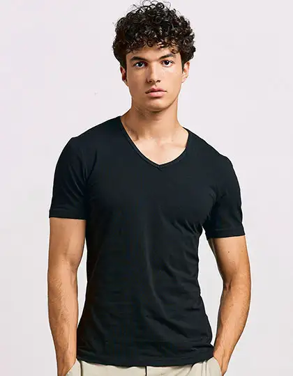 Men´s Slim Fit V-Neck-T – Artikelnummer E3082
