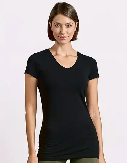 Women´s Slim Fit V-Neck-T Long – Artikelnummer E3087
