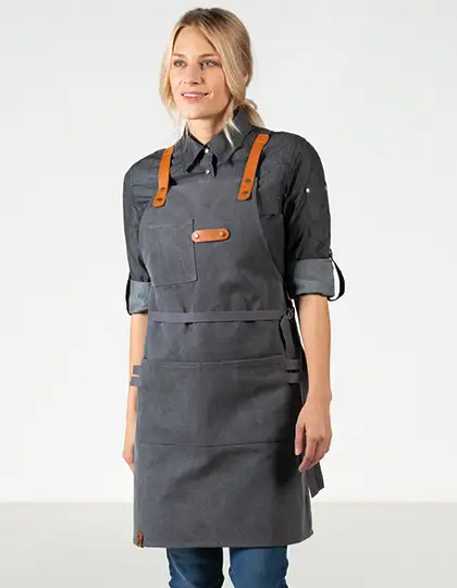 Latzschürze Canvas mit Zier-Label – Artikelnummer EX285