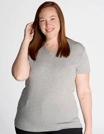Ladies´ Curves T-Shirt V-Neck – Artikelnummer JHK604