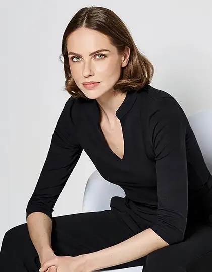 Regular Fit Mandarin Collar Top 3/4 Sleeve – Artikelnummer K785