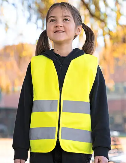 Kids´ Hi-Vis Safety Vest With Front Zipper Aalborg – Artikelnummer KX201