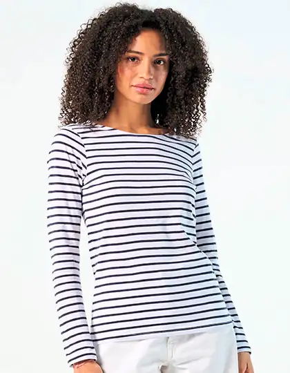 Women´s Long Sleeve Striped T-Shirt Marine – Artikelnummer L01403