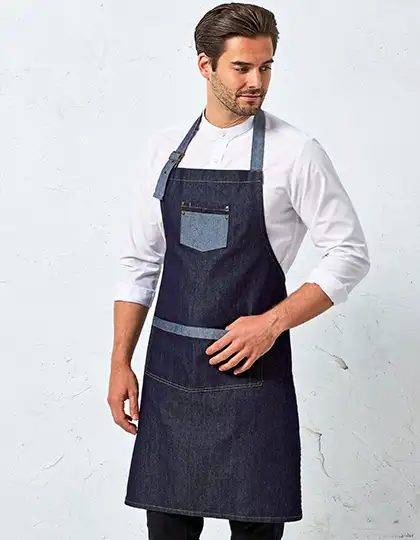 Domain Contrast Denim Bib Apron – Artikelnummer PW127
