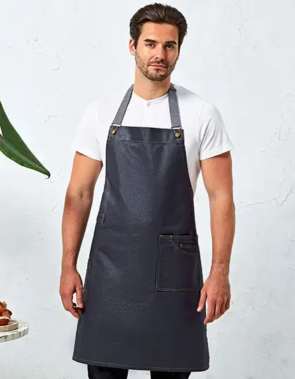 District Waxed Look Denim Bib Apron – Artikelnummer PW134