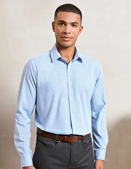 Men´s Microcheck (Gingham) Long Sleeve Cotton Shirt – Artikelnummer PW220