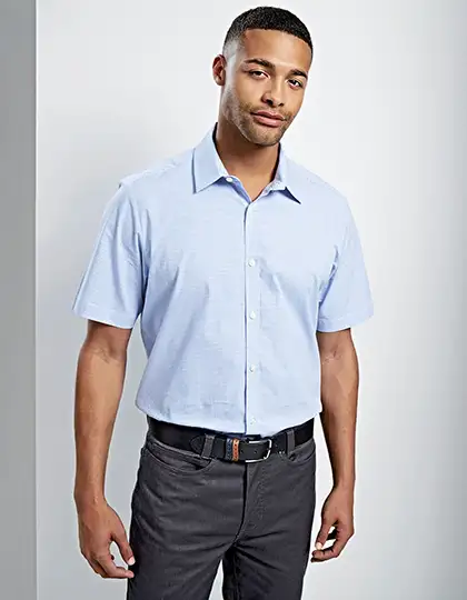Men´s Microcheck (Gingham) Short Sleeve Cotton Shirt – Artikelnummer PW221
