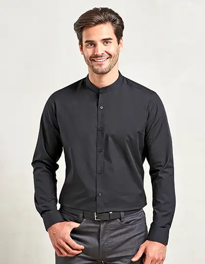 Men´s Banded Collar Grandad Long Sleeve Shirt – Artikelnummer PW258
