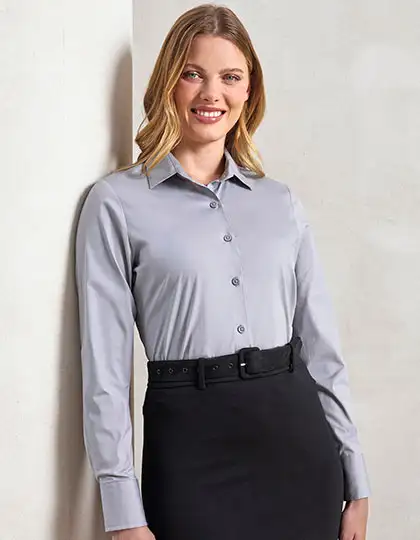 Women´s Stretch Fit Poplin Long Sleeve Cotton Shirt – Artikelnummer PW344