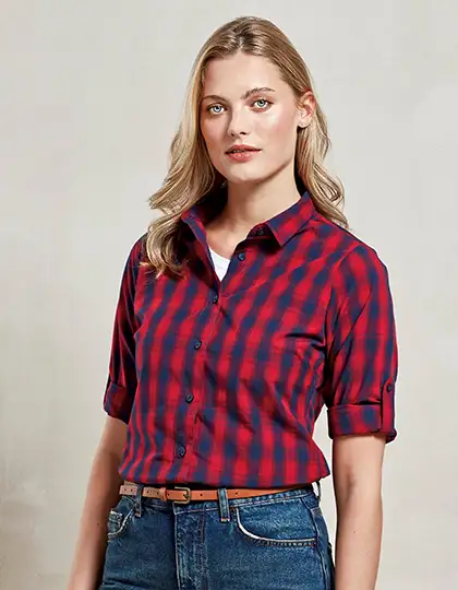 Women´s Mulligan Check Cotton Long Sleeve Shirt – Artikelnummer PW350