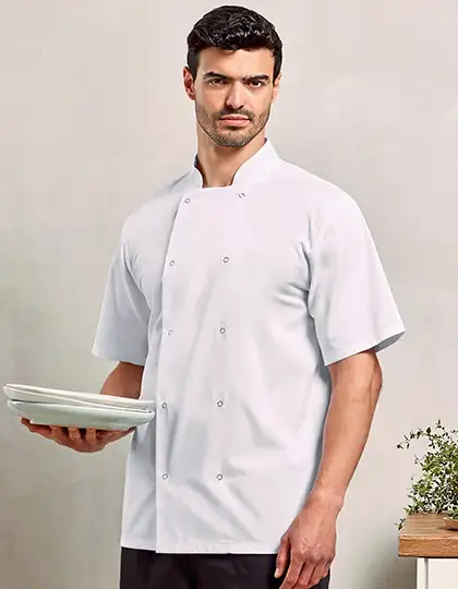 Studded Front Short Sleeve Chef´s Jacket – Artikelnummer PW664