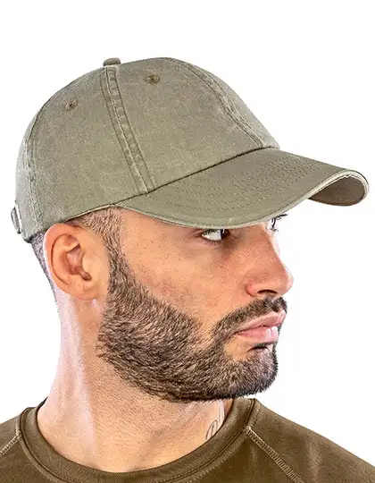 Washed Fine Line Cotton Cap With Sandwich Peak – Artikelnummer RH54