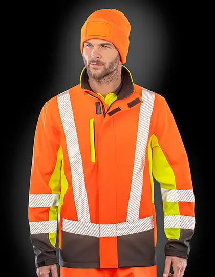 Recycled 3-Layer Printable 3-Tone Safety Softshell Jacket – Artikelnummer RT506