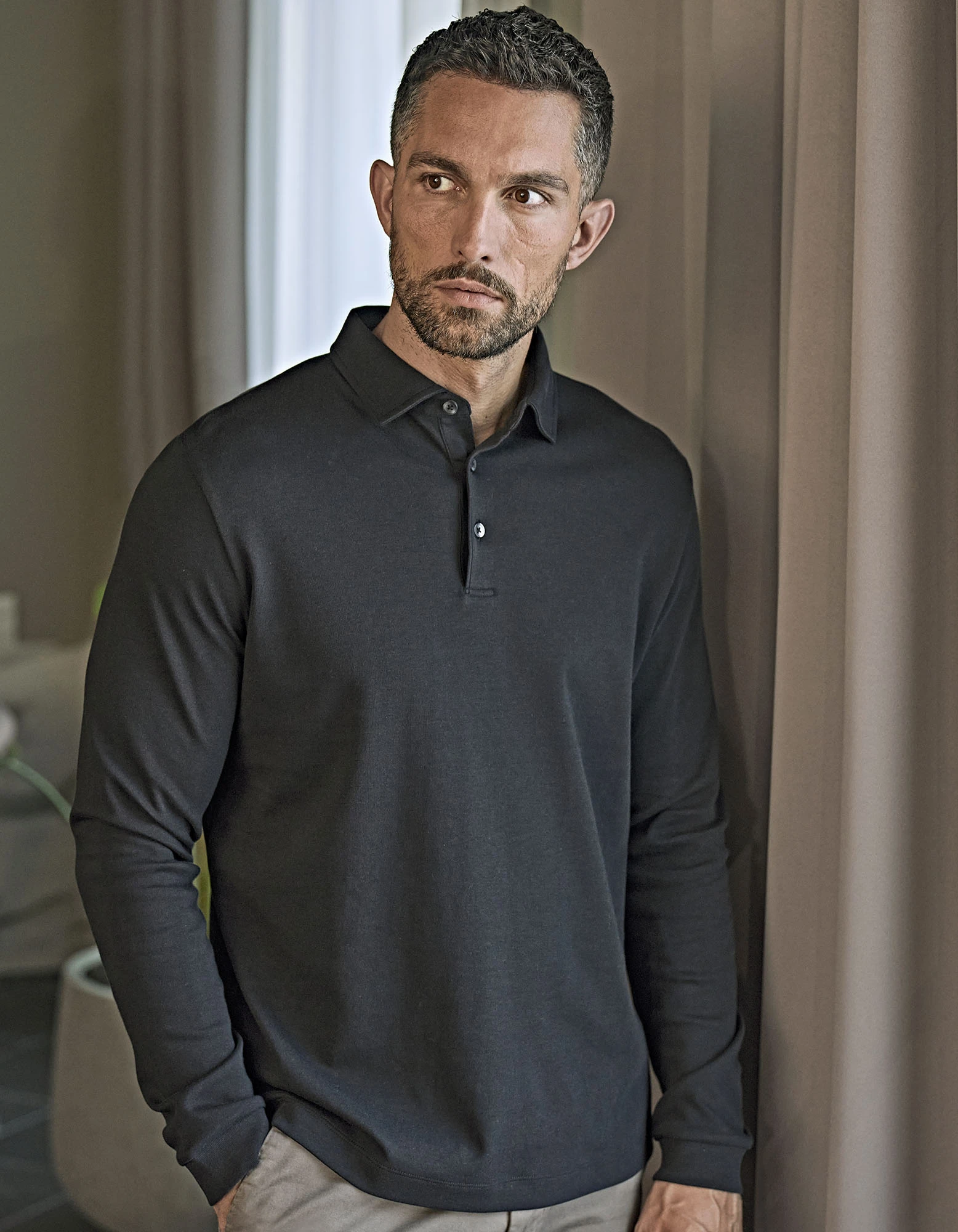 Pima Cotton Long Sleeve Polo – Artikelnummer TJ1442