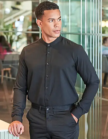Men´s Mandarin Shirt Roll Tab Sleeve – Artikelnummer W592