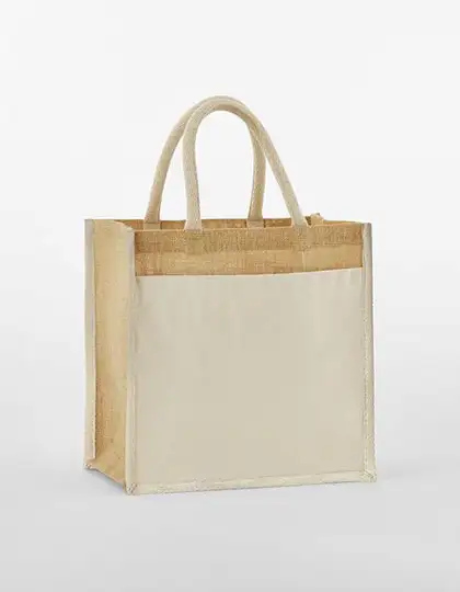 Cotton Pocket Natural Starched Jute Midi Bag – Artikelnummer WM483