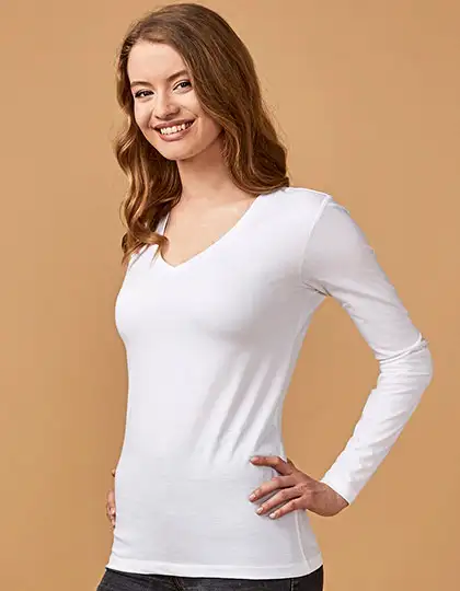 Women´s V-Neck T-Shirt Long Sleeve – Artikelnummer XO1560