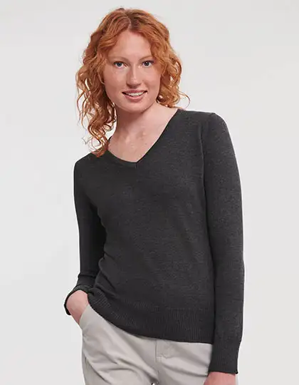 Ladies´ V-Neck Knitted Pullover – Artikelnummer Z710F