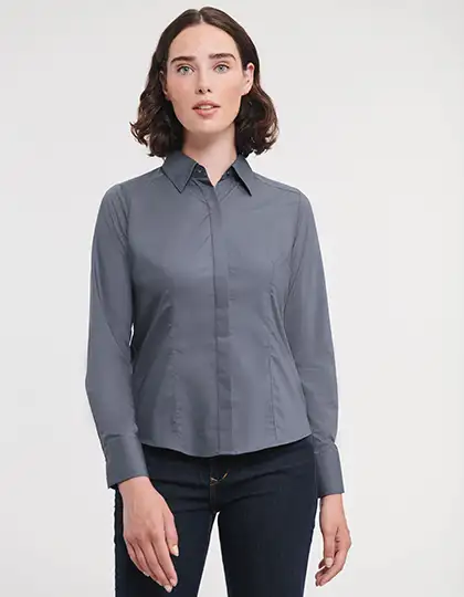 Ladies´ L/S Poly-Cotton Easy Care Fitted Poplin Shirt – Artikelnummer Z924F