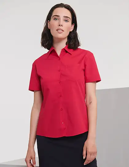 Ladies´ Short Sleeve Poly-Cotton Easy Care Poplin Shirt – Artikelnummer Z935F
