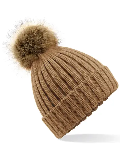 Ansicht 6 – Faux Fur Pop Pom Chunky Beanie (CB412)