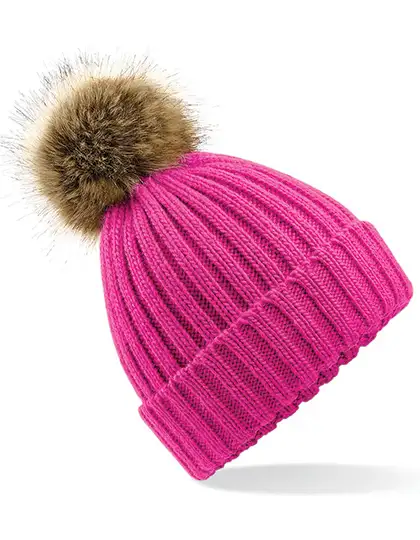 Ansicht 2 – Faux Fur Pop Pom Chunky Beanie (CB412)