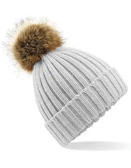 Ansicht 3 – Faux Fur Pop Pom Chunky Beanie (CB412)
