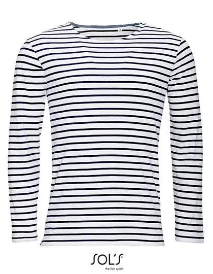 Ansicht 1 – Men´s Long Sleeve Striped T-Shirt Marine (L01402)