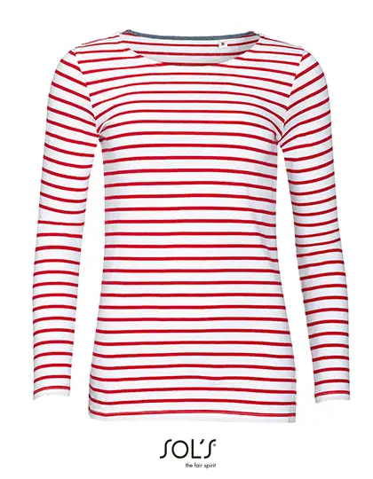 Ansicht 2 – Women´s Long Sleeve Striped T-Shirt Marine (L01403)