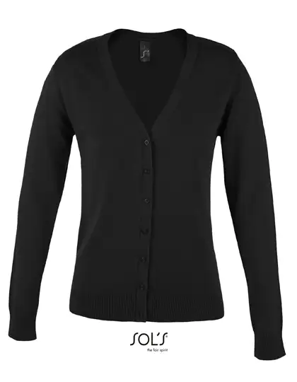 Ansicht 1 – Women´s Golden V-Neck Knitted Cardigan (L419)