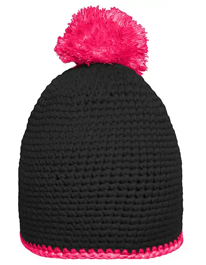 Ansicht 2 – Pompon Hat With Contrast Stripe (MB7964)