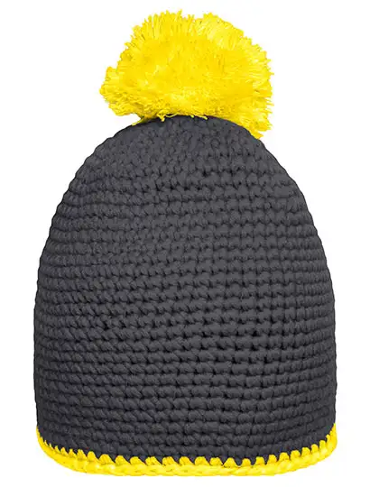 Ansicht 6 – Pompon Hat With Contrast Stripe (MB7964)