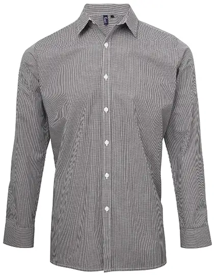 Ansicht 1 – Men´s Microcheck (Gingham) Long Sleeve Cotton Shirt (PW220)