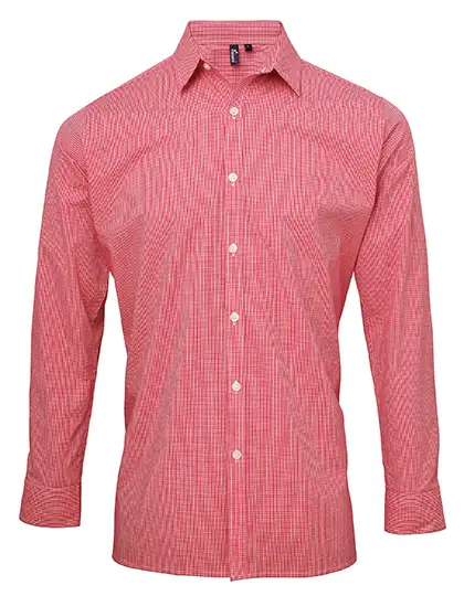 Ansicht 2 – Men´s Microcheck (Gingham) Long Sleeve Cotton Shirt (PW220)