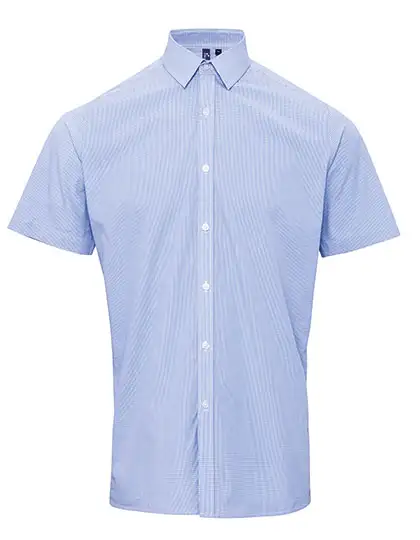 Ansicht 4 – Men´s Microcheck (Gingham) Short Sleeve Cotton Shirt (PW221)