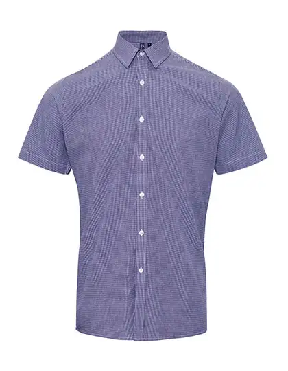 Ansicht 3 – Men´s Microcheck (Gingham) Short Sleeve Cotton Shirt (PW221)