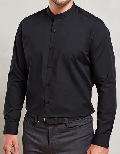 Ansicht 1 – Men´s Banded Collar Grandad Long Sleeve Shirt (PW258)