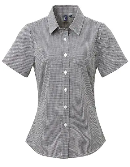 Ansicht 1 – Women´s Microcheck (Gingham) Short Sleeve Cotton Shirt (PW321)