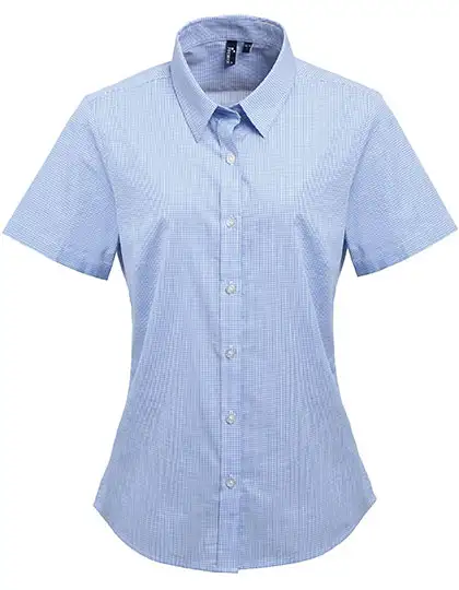 Ansicht 4 – Women´s Microcheck (Gingham) Short Sleeve Cotton Shirt (PW321)