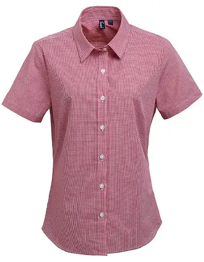 Ansicht 2 – Women´s Microcheck (Gingham) Short Sleeve Cotton Shirt (PW321)