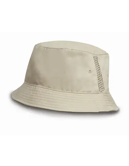 Ansicht 1 – Deluxe Washed Cotton Bucket Hat With Side Mesh Panels (RH45)