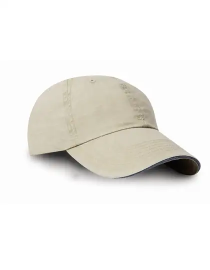 Ansicht 3 – Washed Fine Line Cotton Cap With Sandwich Peak (RH54)