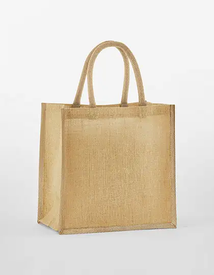 Ansicht 1 – Natural Starched Jute Mini Gift Bag (WM477)