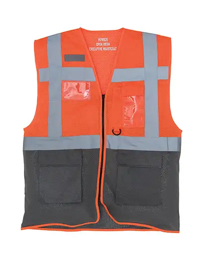 Ansicht 7 – Hi-Vis Top Cool Recycled Open Mesh Executive Waistcoat (YK820)