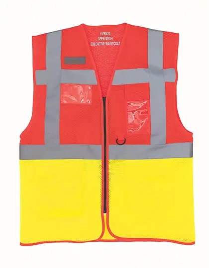 Ansicht 5 – Hi-Vis Top Cool Recycled Open Mesh Executive Waistcoat (YK820)