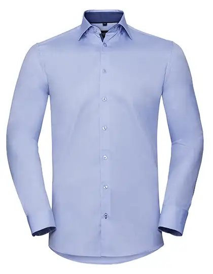 Ansicht 2 – Men´s L/S Tailored Contrast Herringbone Shirt (Z964)