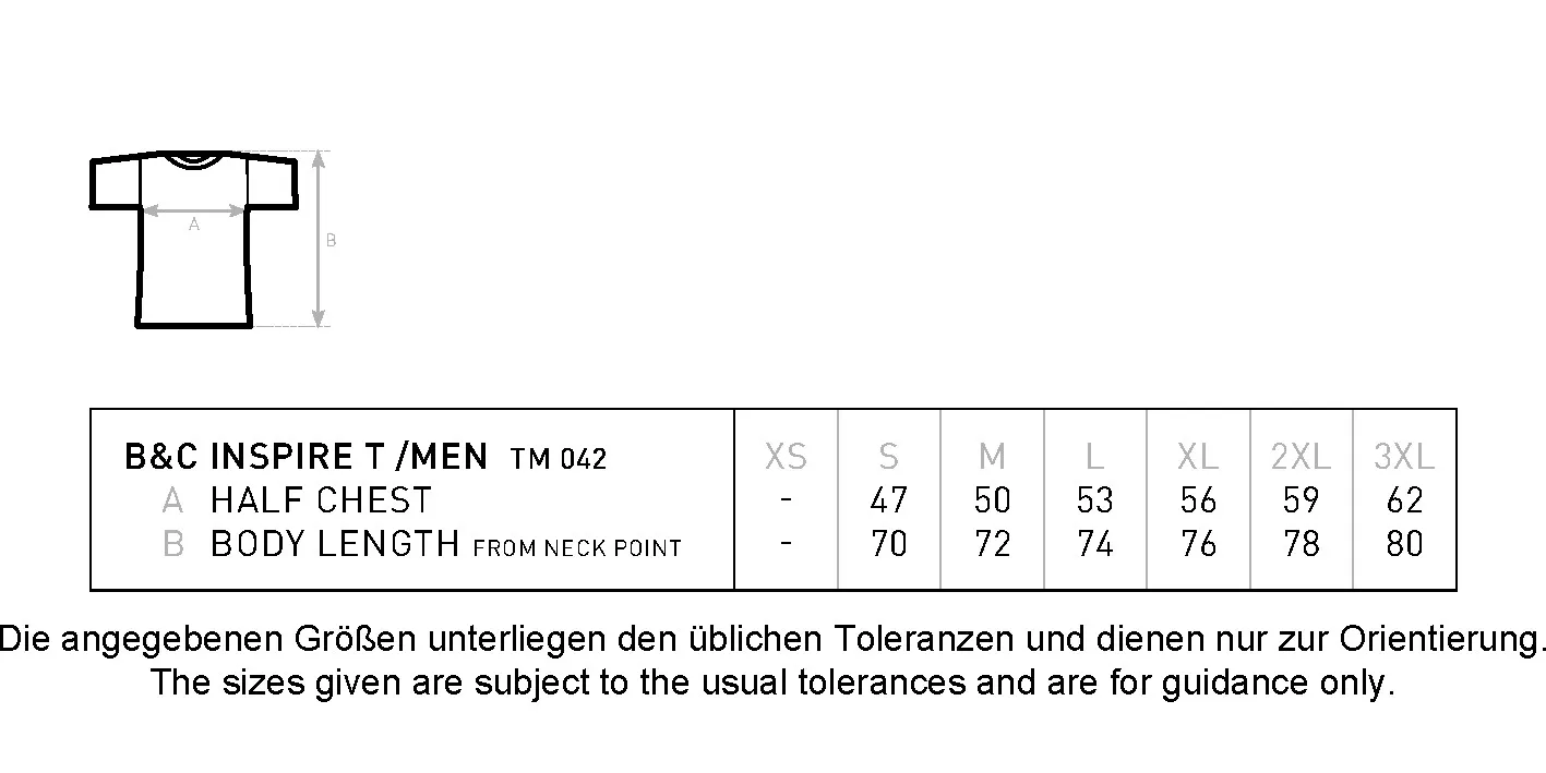 Größentabelle für Inspire T /Men_° – BCTM042